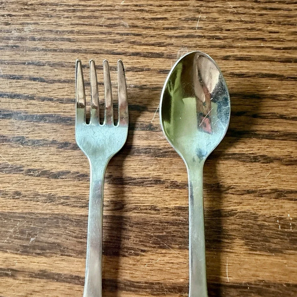 Vintage 1980s Tommee Tippee Disney Winnie The Pooh Bear Spoon & Fork Set Kid